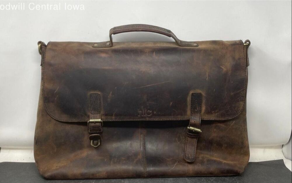 HLC XL GENUINE BUFFALO LEATHER MESSENGER CROSSBODY BAG  16"